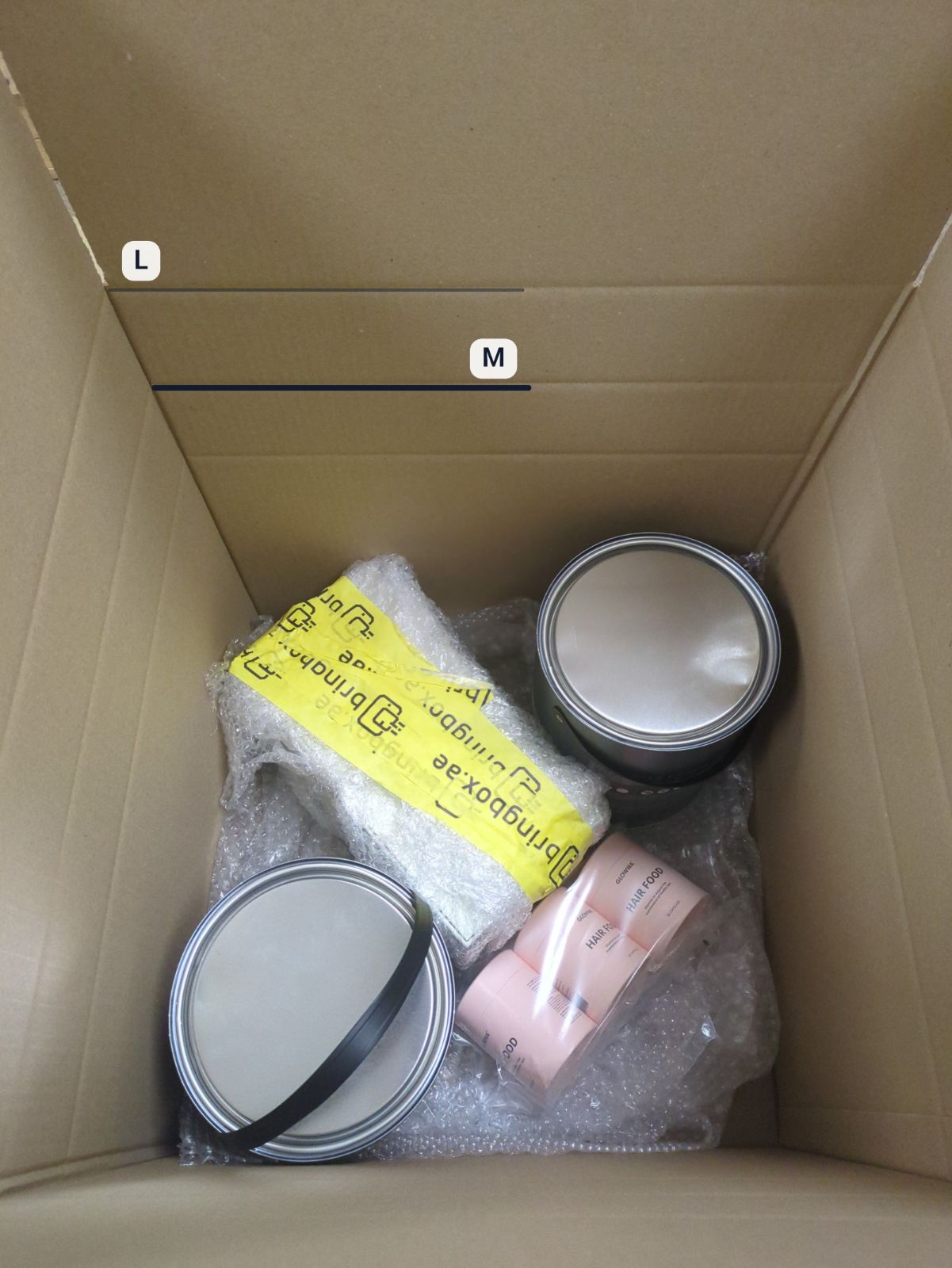 A packed Bringbox going to United Arab Emirates